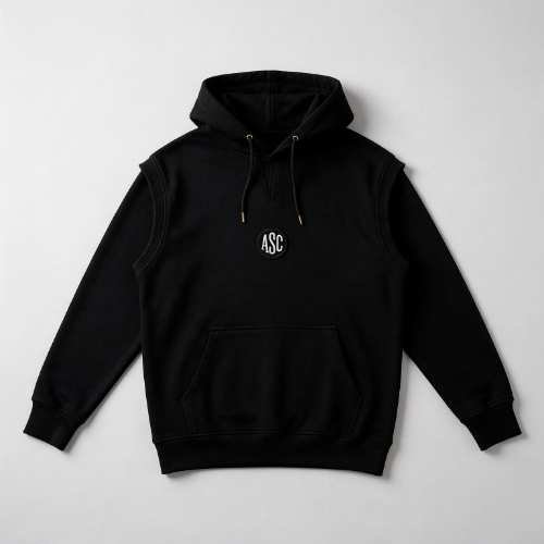 Illustration d'un sweat à capuche de club personnalisé avec logo brodé, exemple de produit proposable dans une boutique en ligne association Markage.TOP