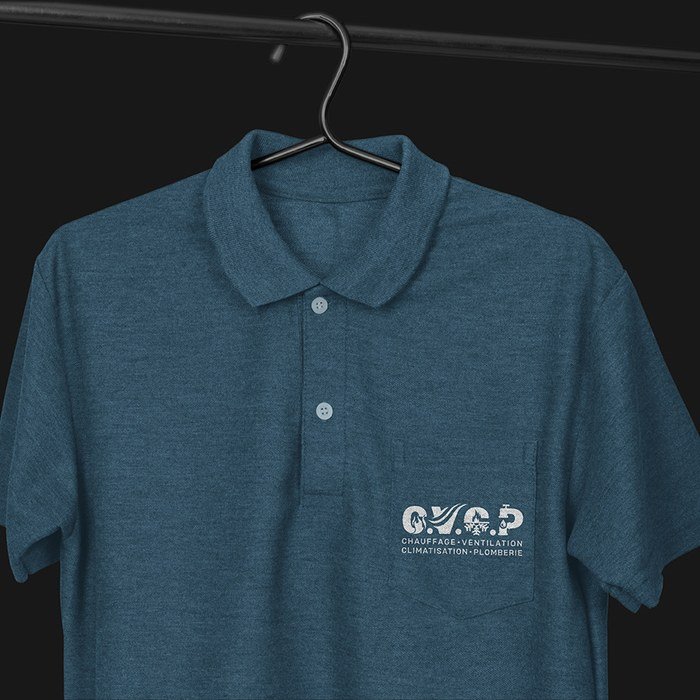 Polo brodé côté cœur pour une entreprise de climatisation
